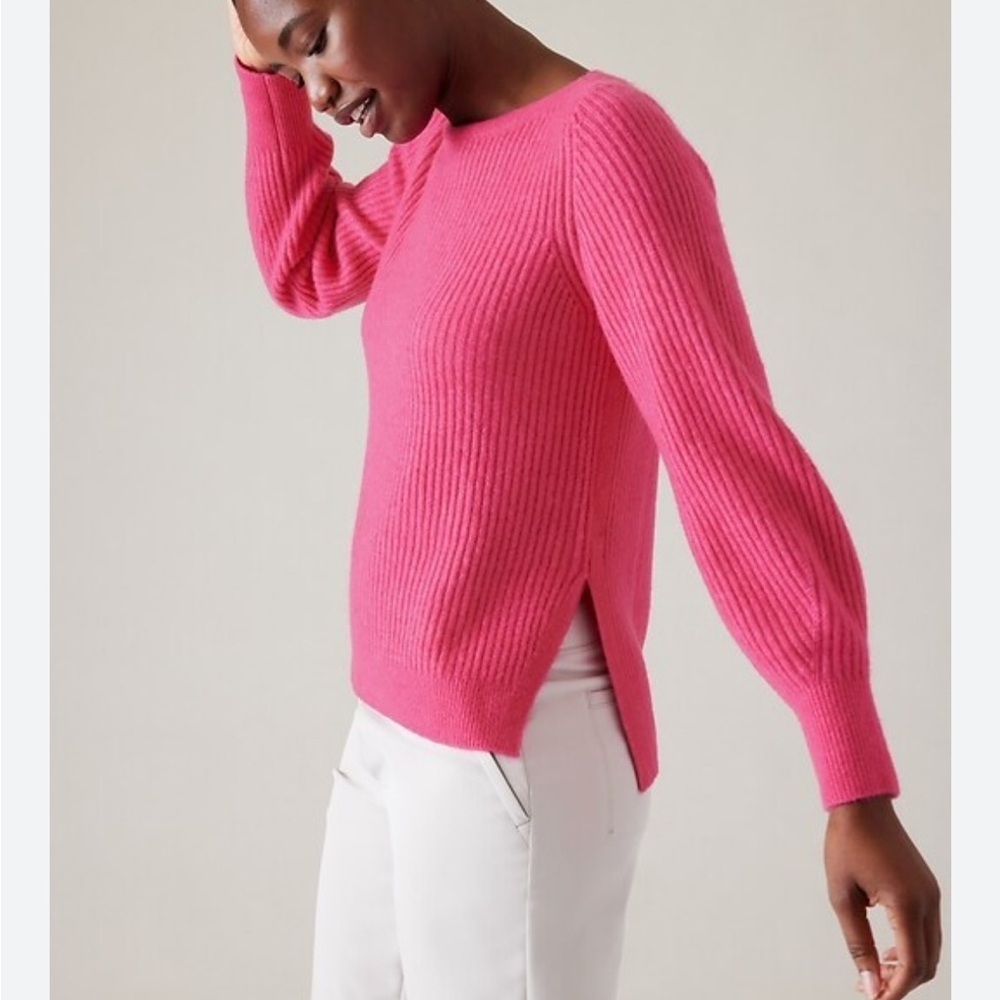 Athleta Layover Sweater Extra Fine Merino Wool Ribbed